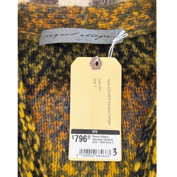 Raquel Allegra Grandpa Cardigan Sweater Size 3 - Picture 8 of 9